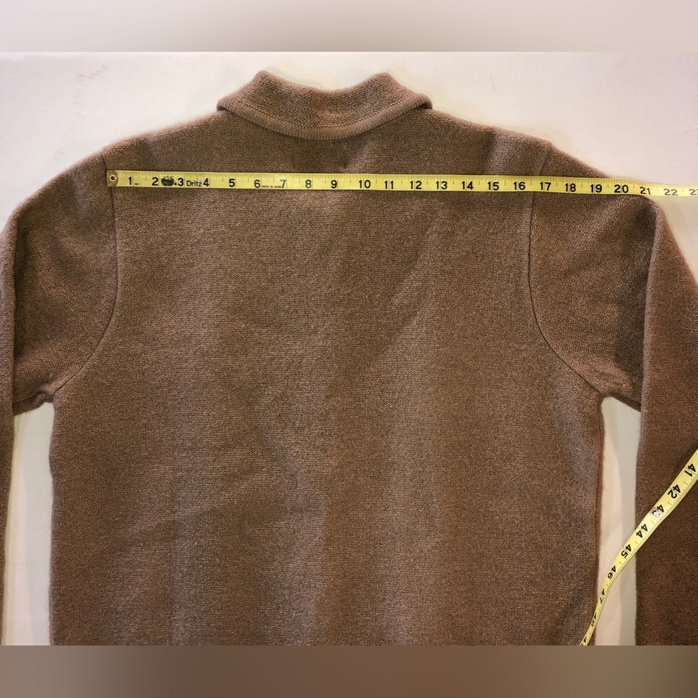 Classic Wool Cardigan WORTHINGTON Button Front Collared Sweater Tan (Large) - Picture 14 of 17